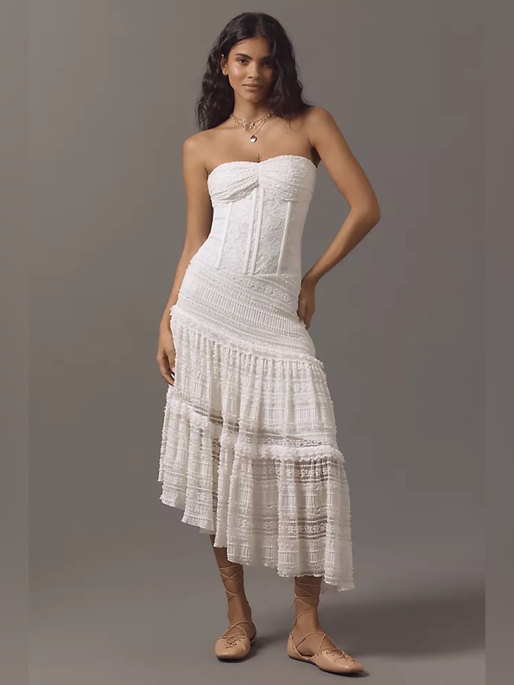 Mare Mare Strapless Corset Midi Dress, NWOT, Size S